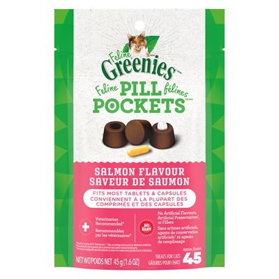 FELINE GREENIES PILL POCKETS Salmon Flavor Treats 45g