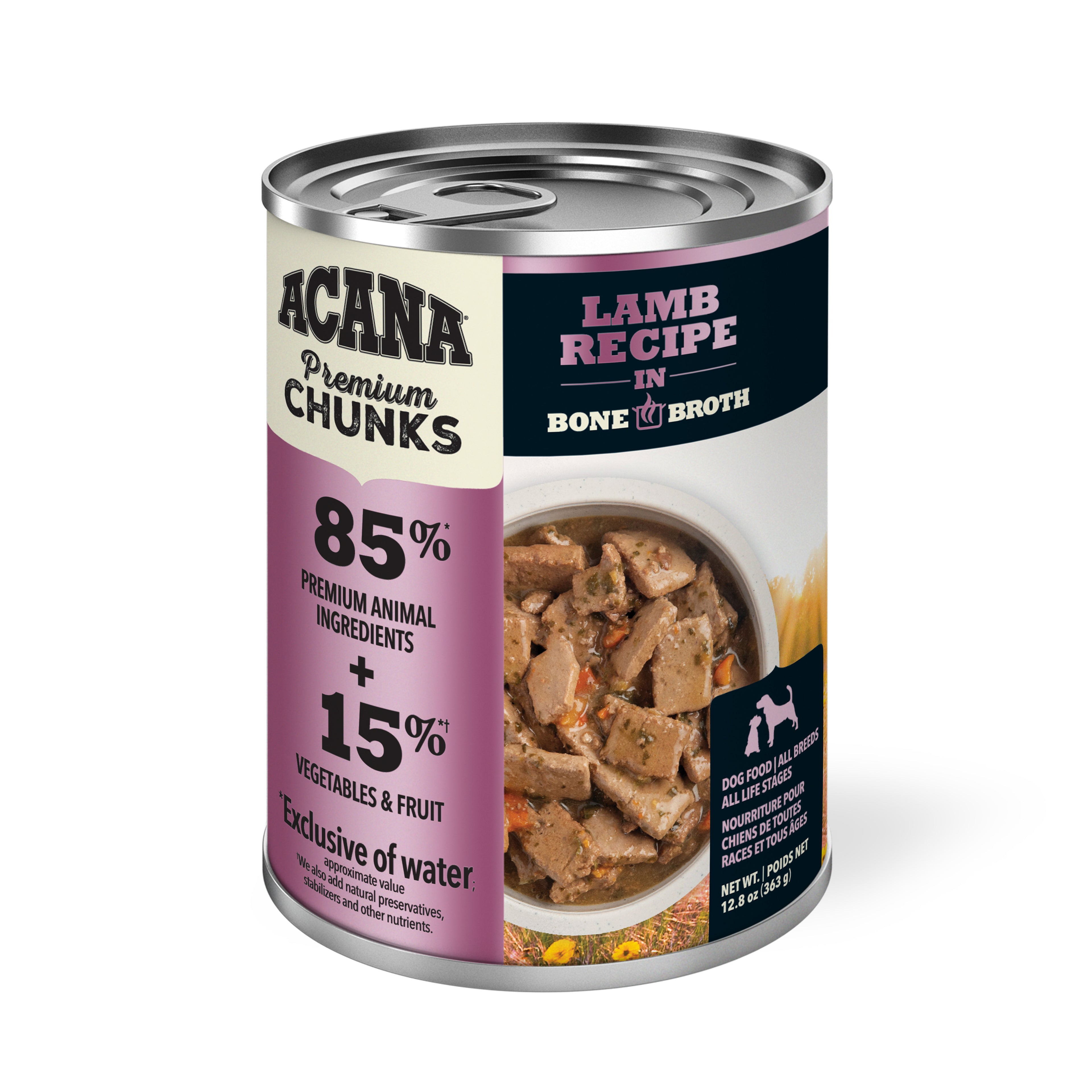 ACANA PREMIUM Chien Agneau avec Bouillon d'Os 363g