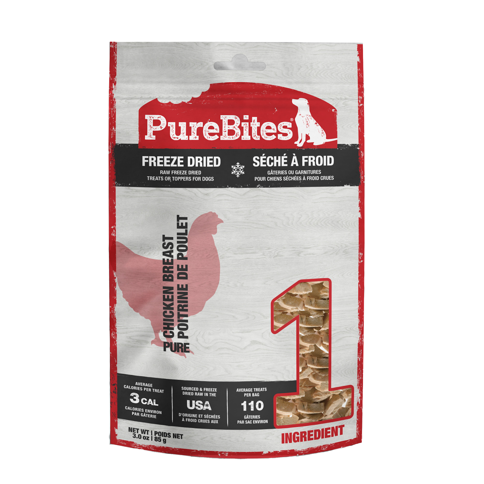 PUREBITES Gâteries Chien Poulet 85g
