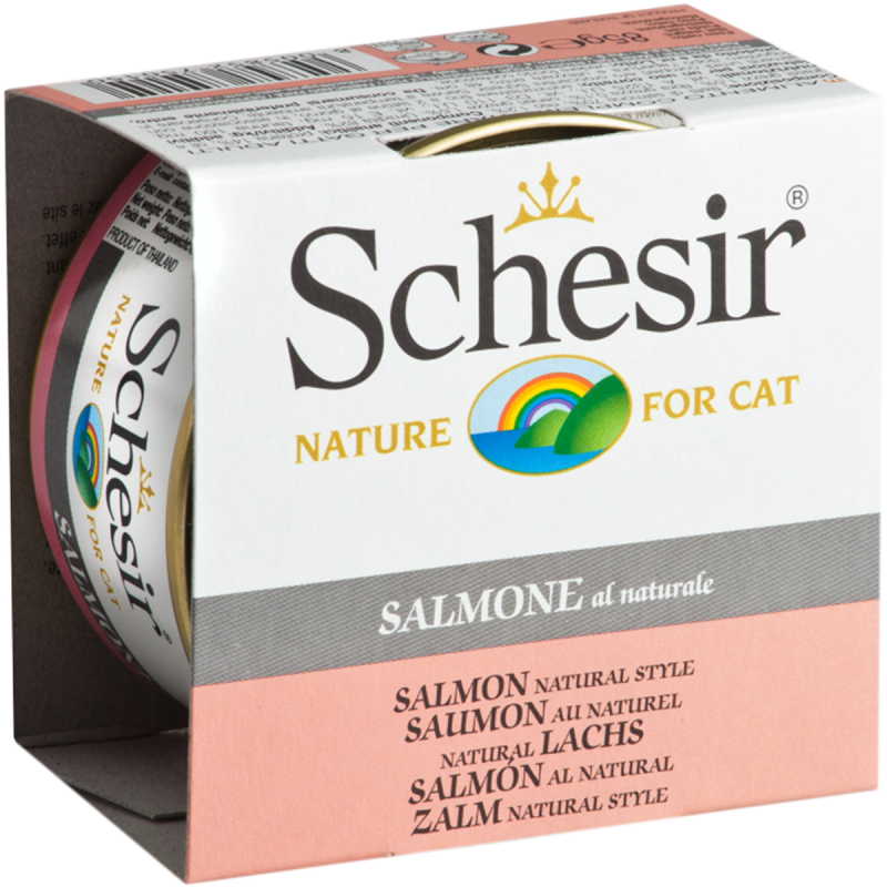 SCHESIR Chat Saumon au Naturel en Eau Cuisson 85g