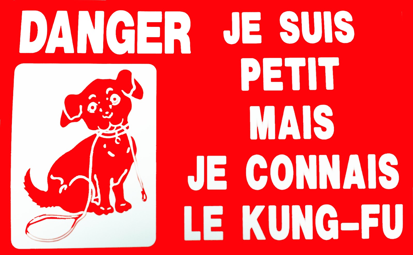 PANCARTE "je suis petit ... je connais le kung-fu"