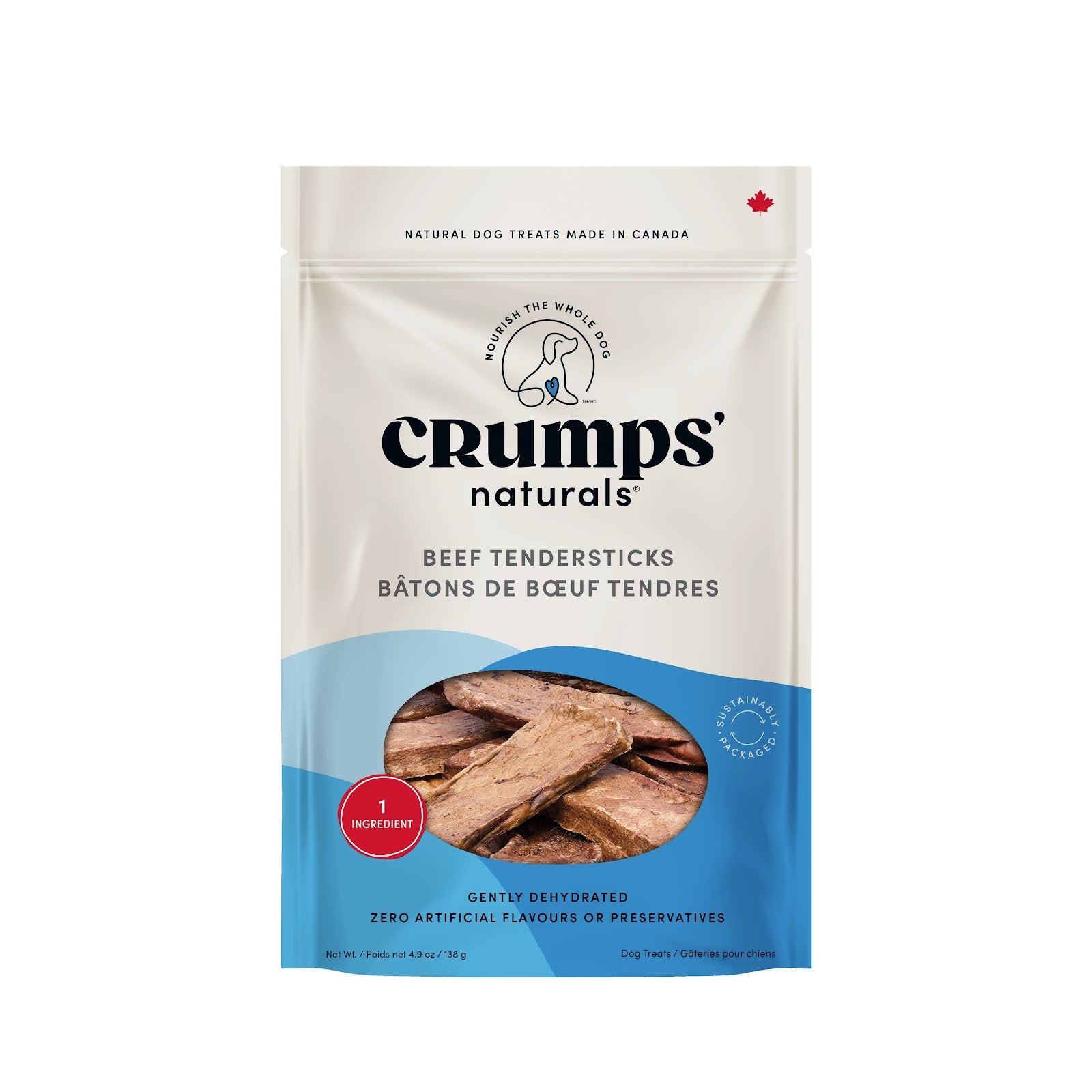 CRUMPS' NATURALS Gâteries Chien Bâtons Boeuf Tendres 138g
