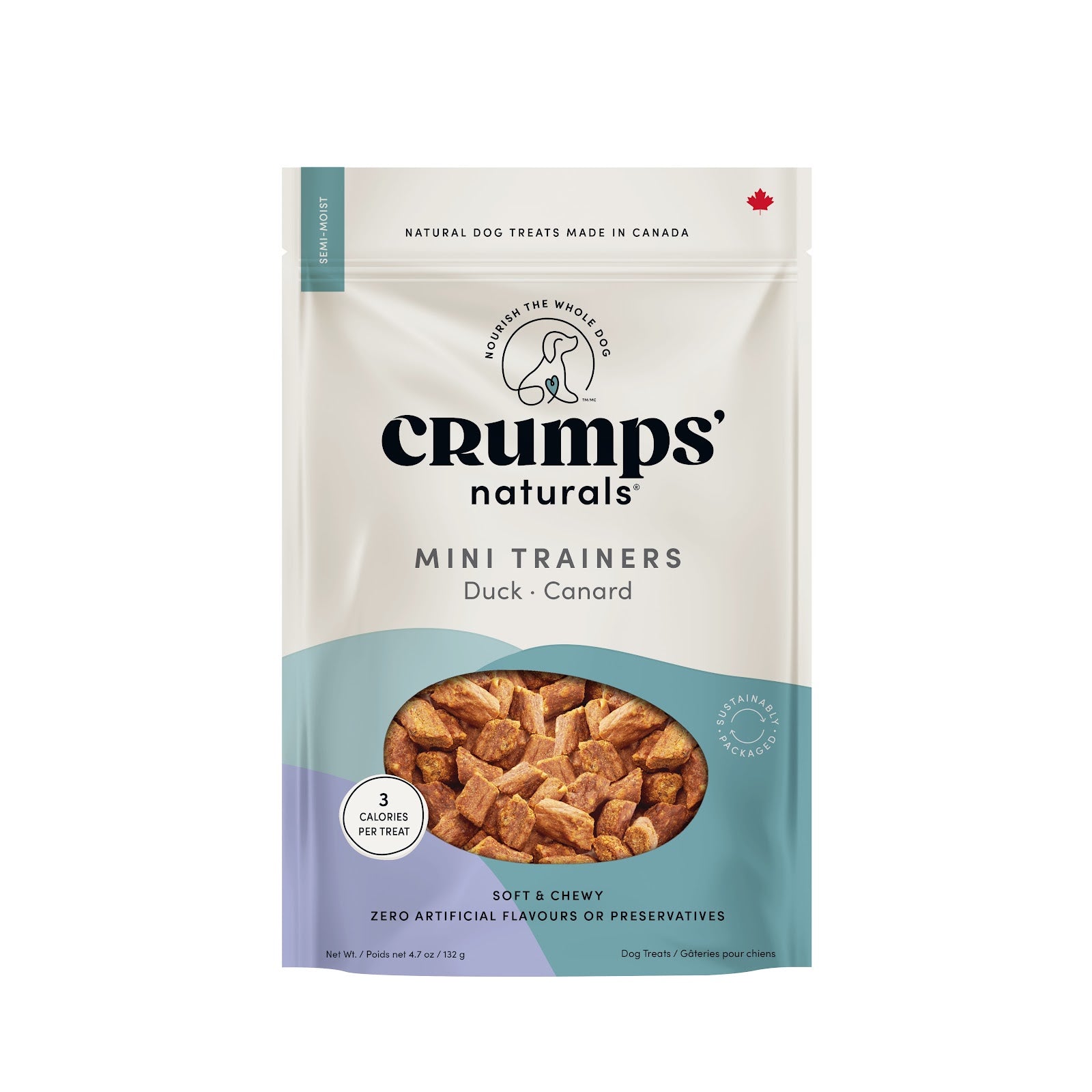 CRUMPS' NATURALS Gâteries Chien Mini Trainers Canard 132g