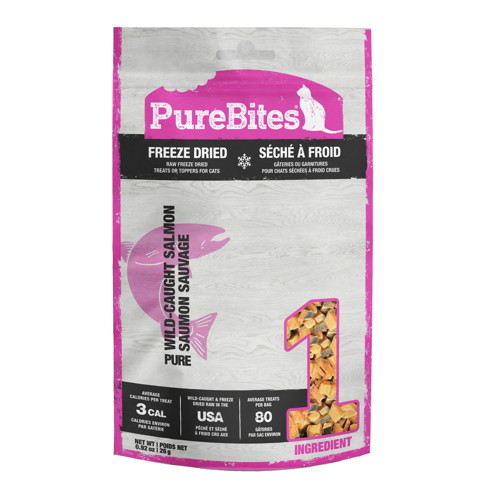 PUREBITES Gâteries Chat Saumon Sauvage 26g
