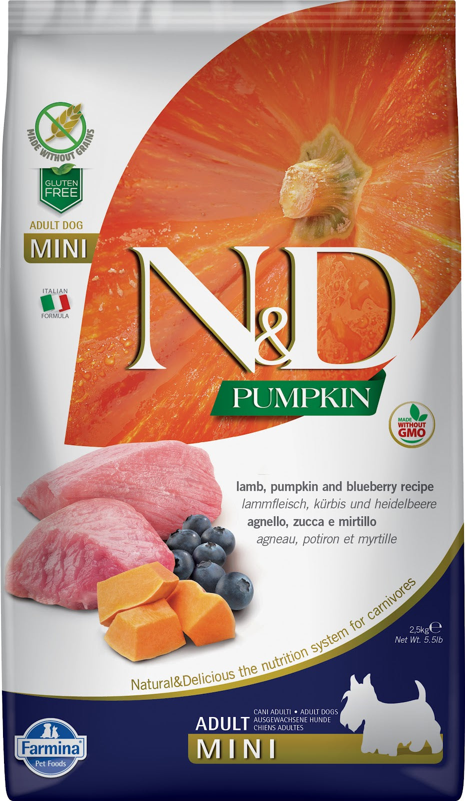 N&D CITROUILLE Chien PR Agneau & Myrtille SG