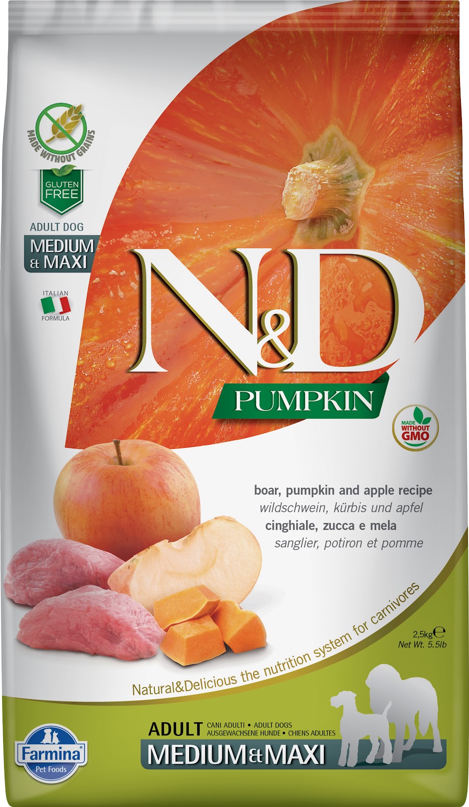 N&D CITROUILLE Chien MR & GR Sanglier & Pomme SG