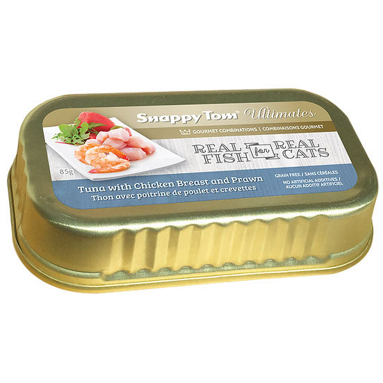 SNAPPY ULTIMATES Chat Thon, Poulet & Crevettes 85g
