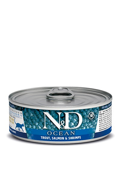 N&D OCÉAN Chat Truite, Saumon & Crevette SG 70g