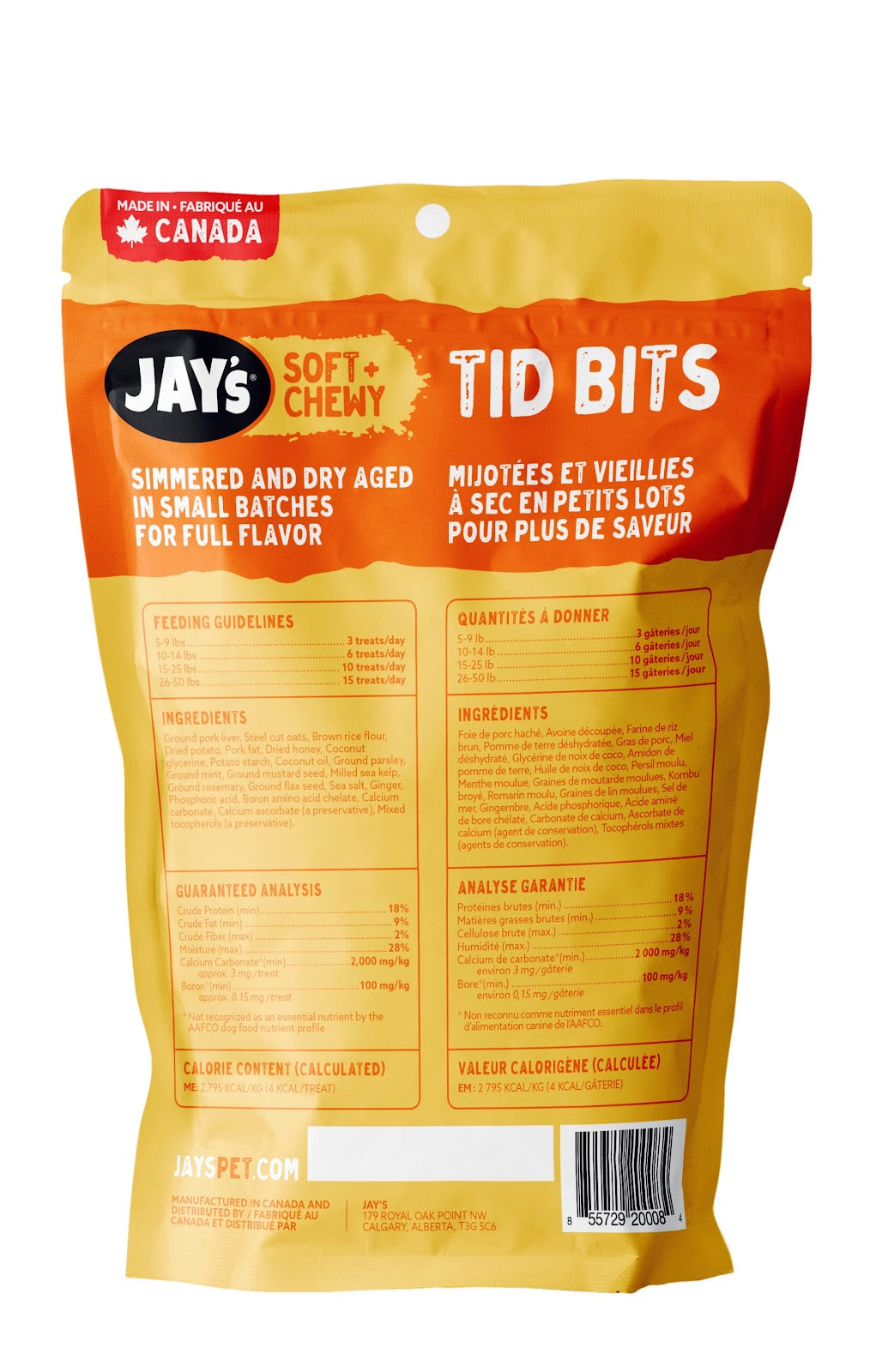 JAY'S TID BITS Gâteries Chien Foie de Porc