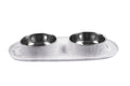 MESSY MUTTS Bol Double Inox Base M Gris Marbré