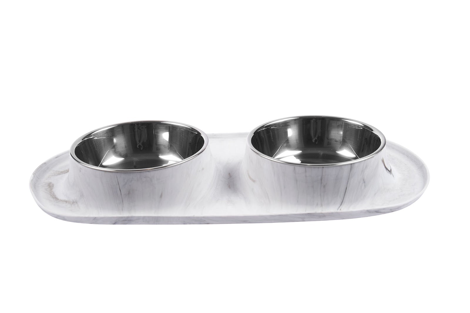 MESSY MUTTS Bol Double Inox Base M Gris Marbré