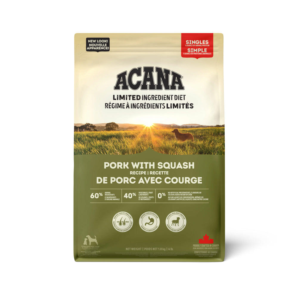 ACANA SINGLES Chien Porc & Courge