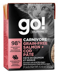 GO! CARNIVORE Chat Tetra Pak Pâté Saumon & Morue SG 182g