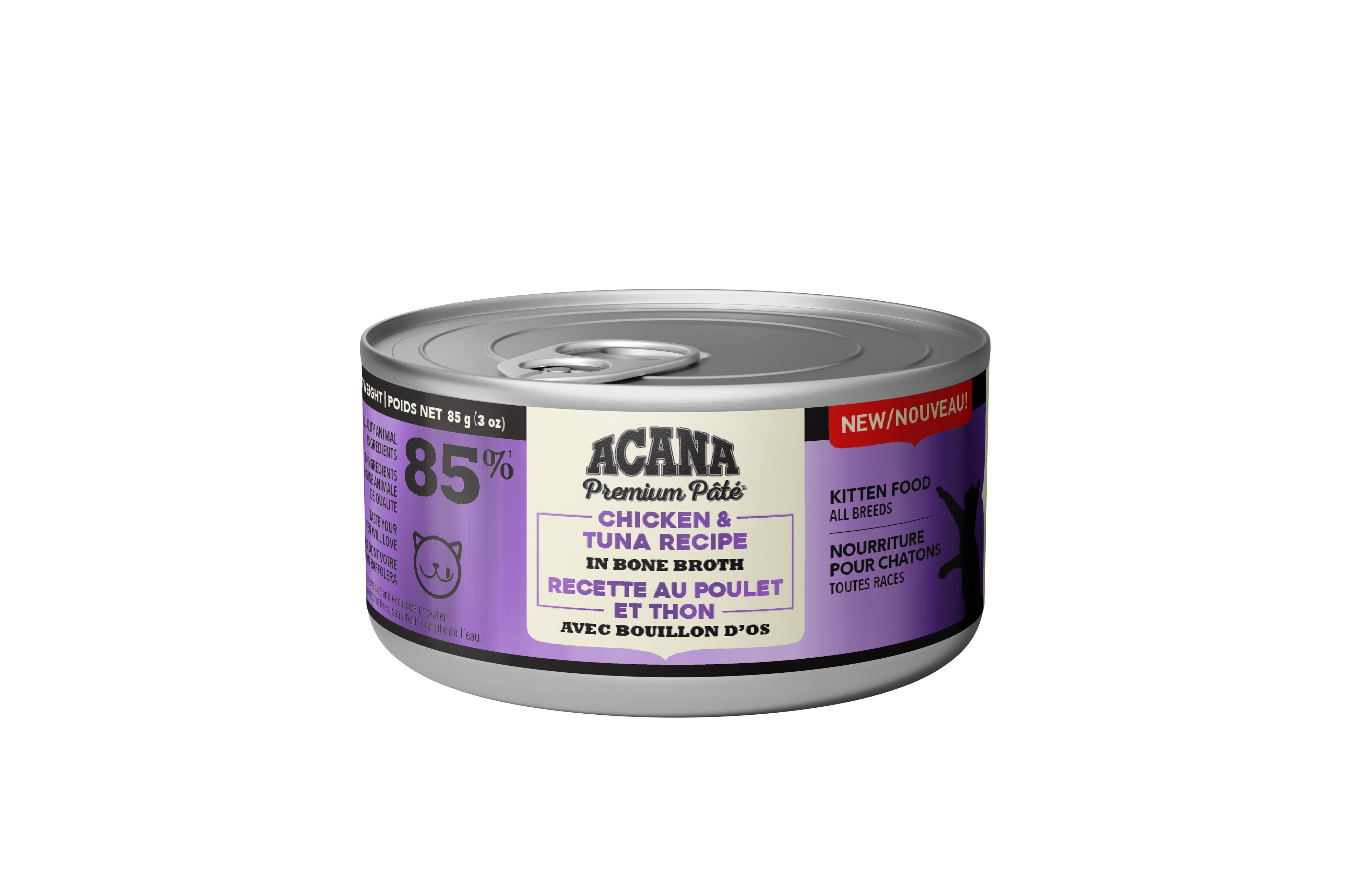 ACANA PREMIUM Chatons Pâté Poulet & Thon avec Bouillon d'Os 85g