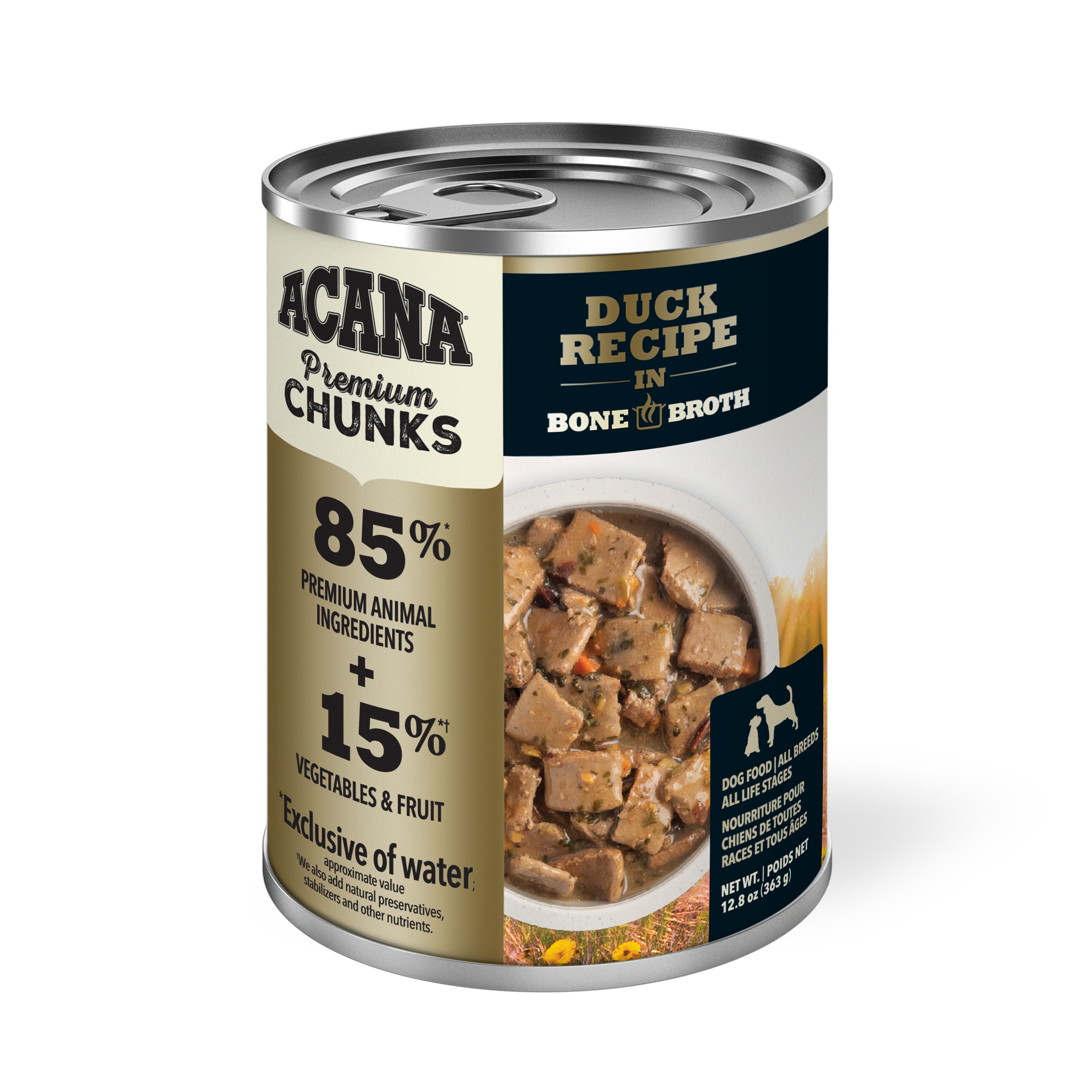 ACANA PREMIUM Chien Canard avec Bouillon d'Os 363g