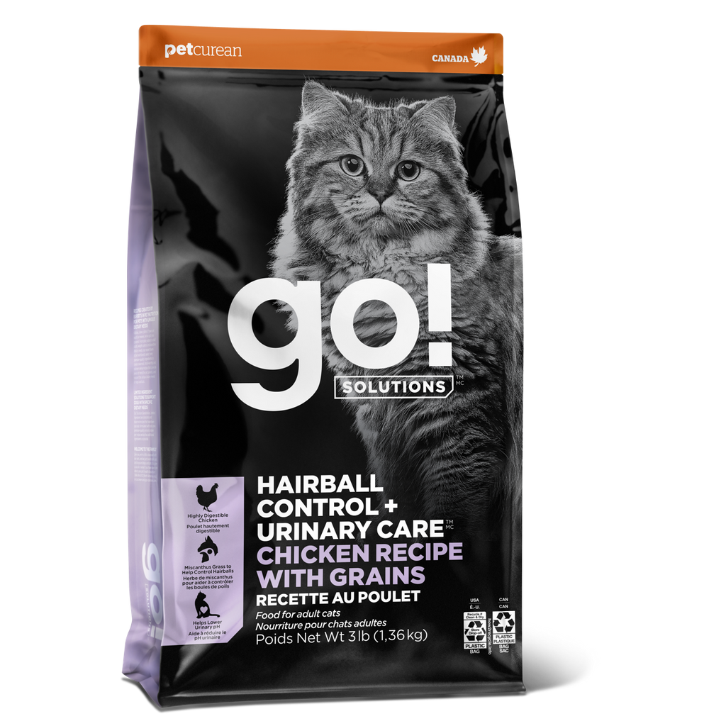 GO! Chat Contrôle Boules de Poils + Soins Urinaires, Poulet