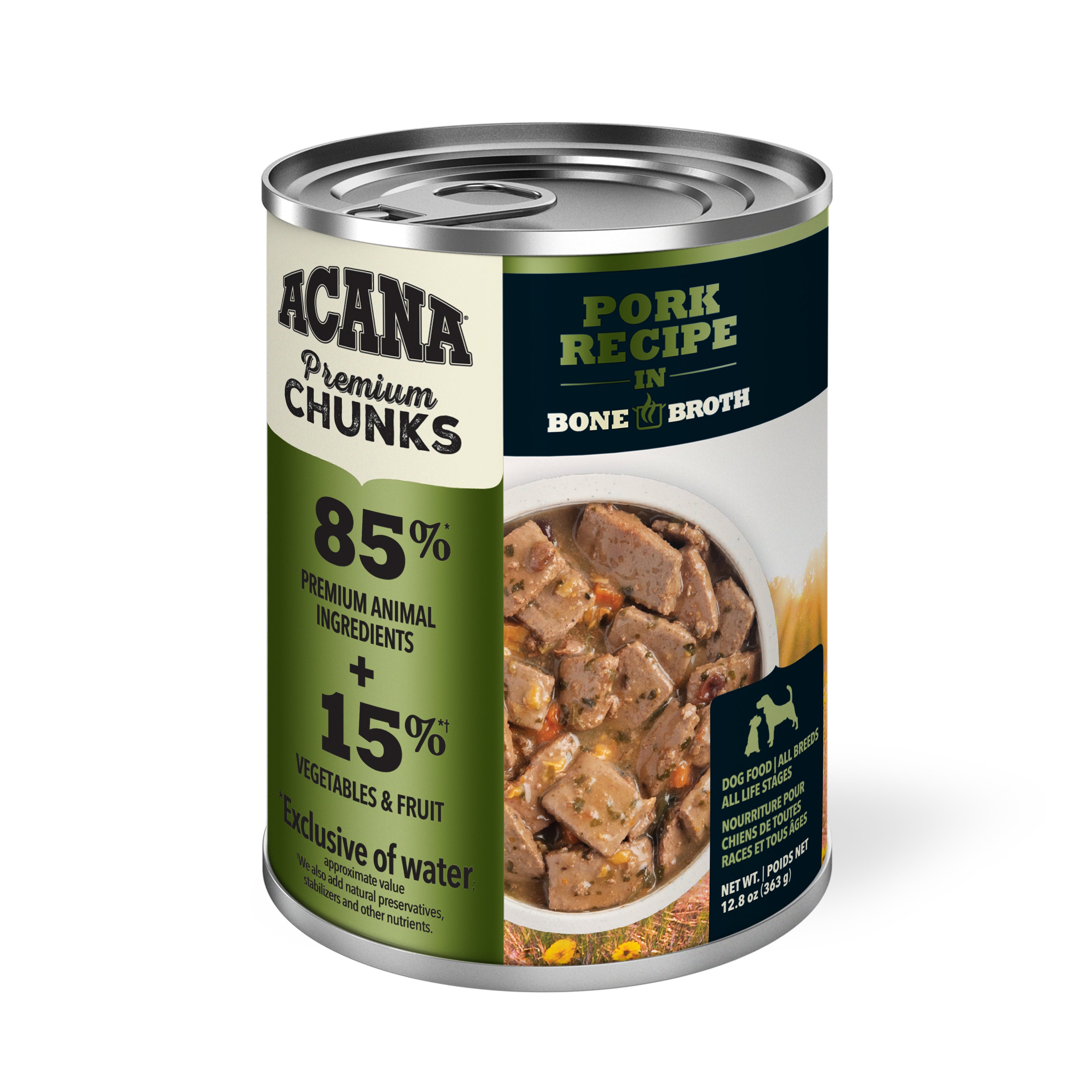 ACANA PREMIUM Chien Porc avec Bouillon d'Os 363g