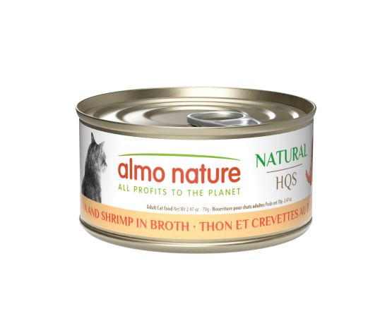 ALMO HQS NATURAL Cat Tuna & Shrimp in Broth 70g