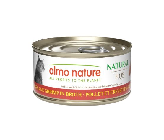 ALMO HQS NATURAL Cat Chicken & Shrimp in Broth 70g