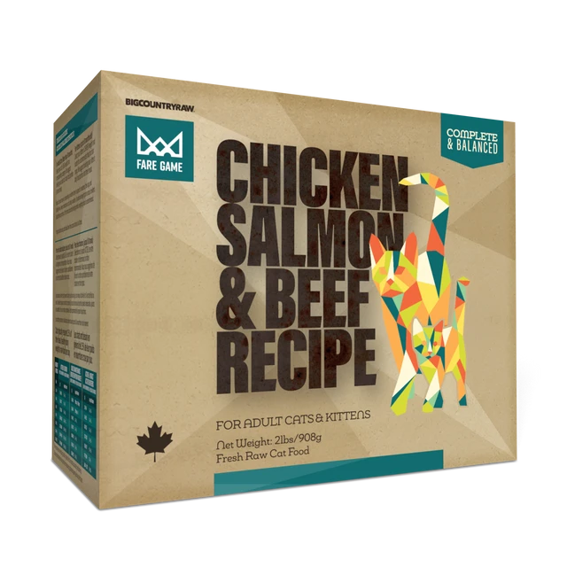 BCR FARE GAME Chat Poulet, Saumon & Boeuf 0.9kg
