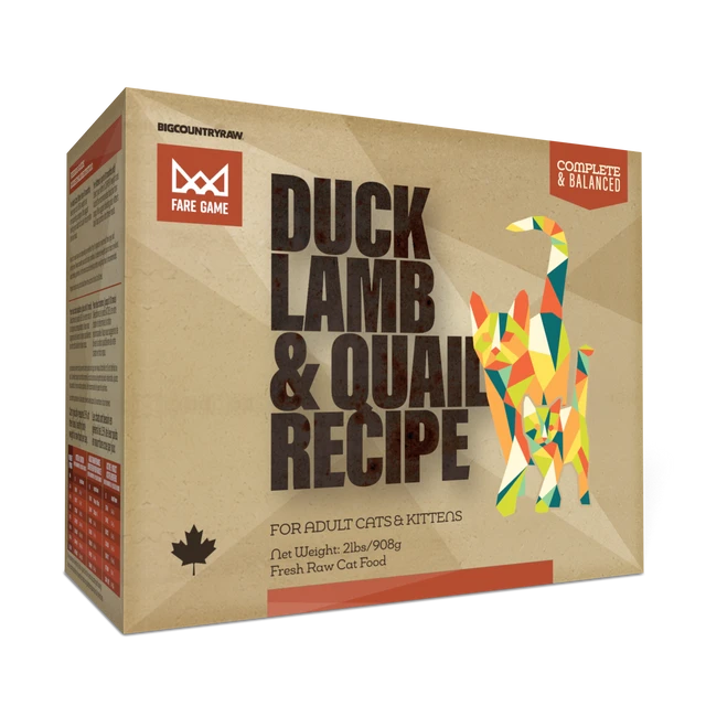 BCR FARE GAME Chat Caille, Canard & Agneau 0.9kg
