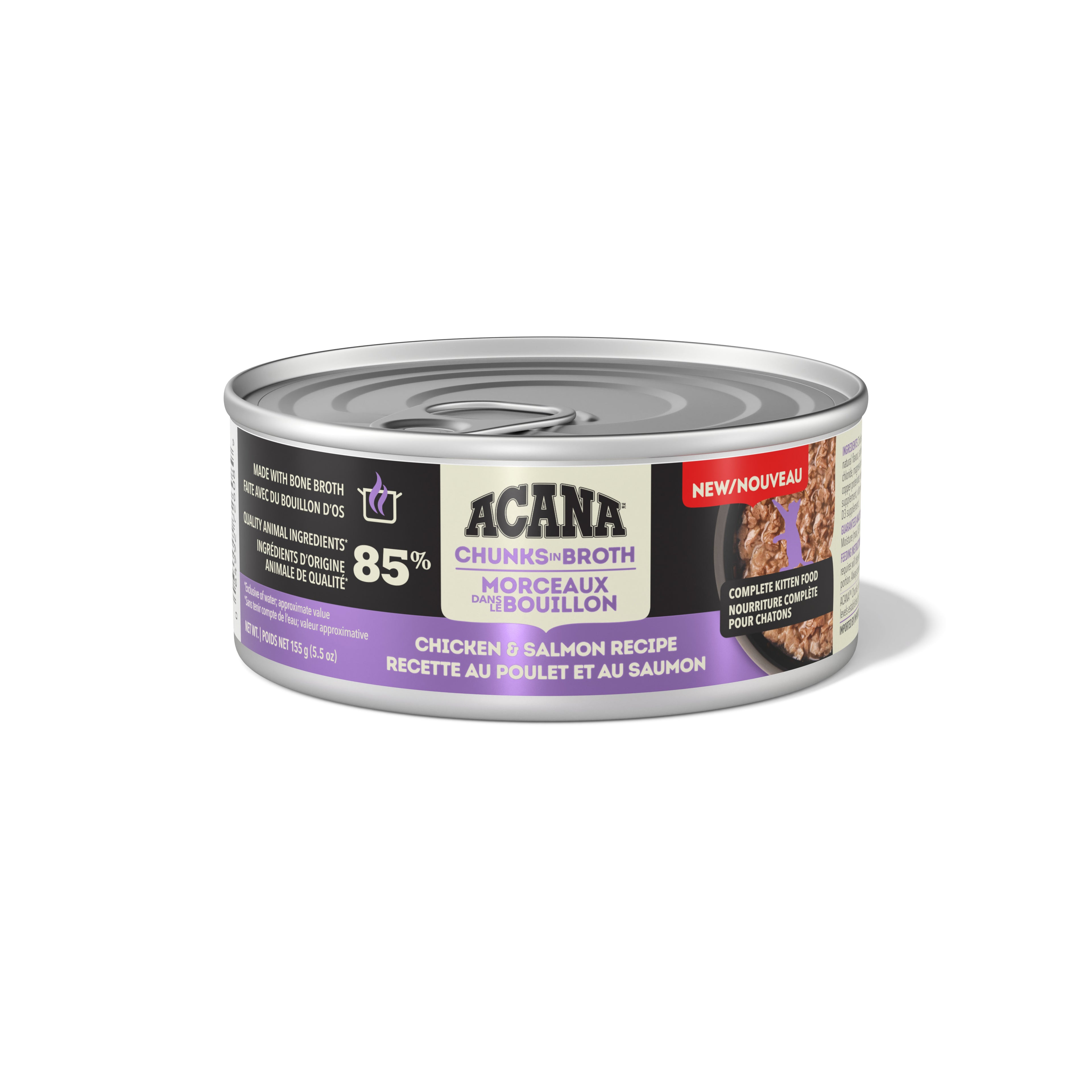 ACANA Chaton Poulet & Saumon, Morceaux dans Bouillon 155g