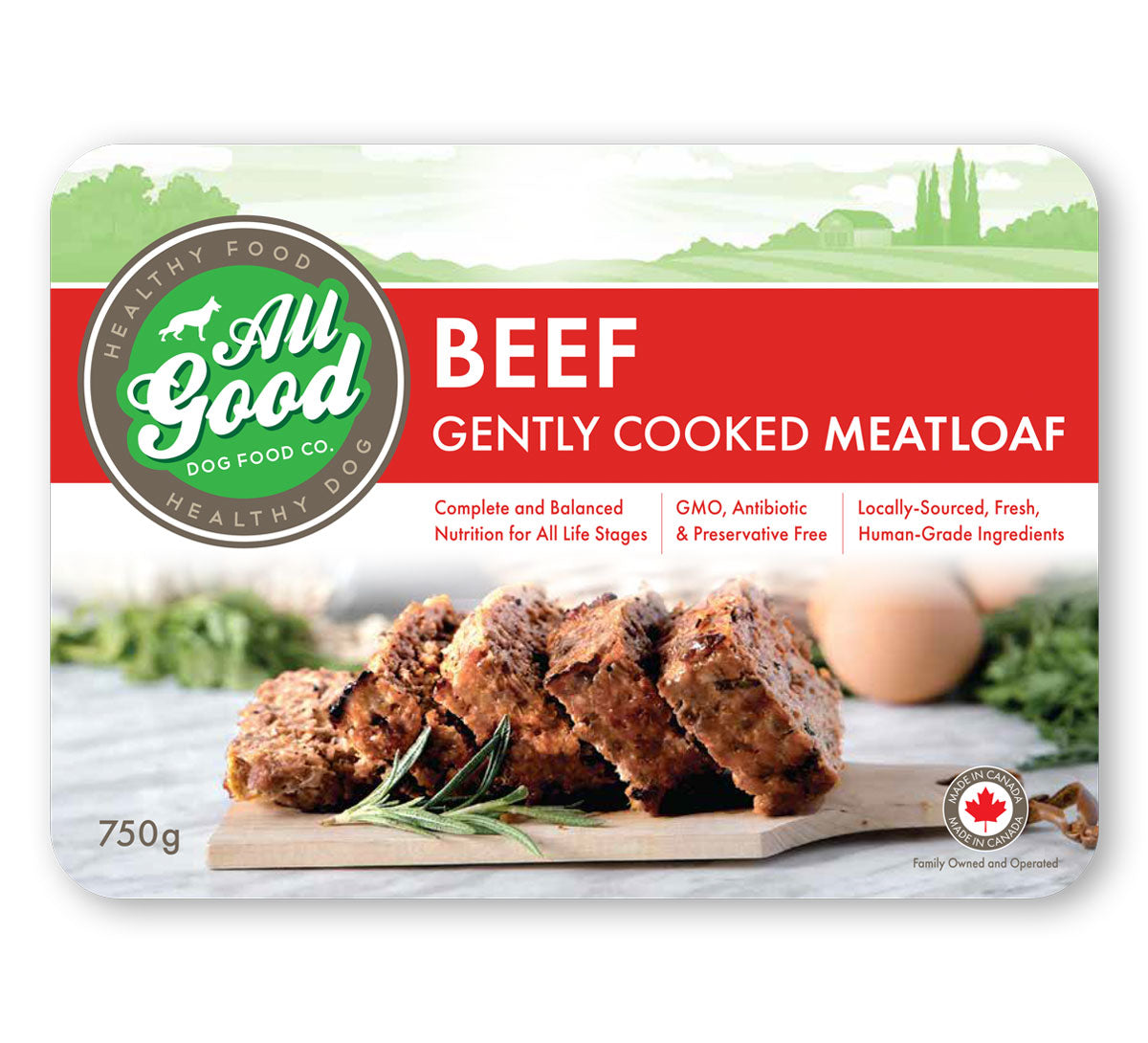 AGDF Homemade Beef Meatloaf for Dogs 750g