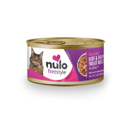NULO Chat & Chaton Boeuf & Truite Éffilochés en Sauce 85g