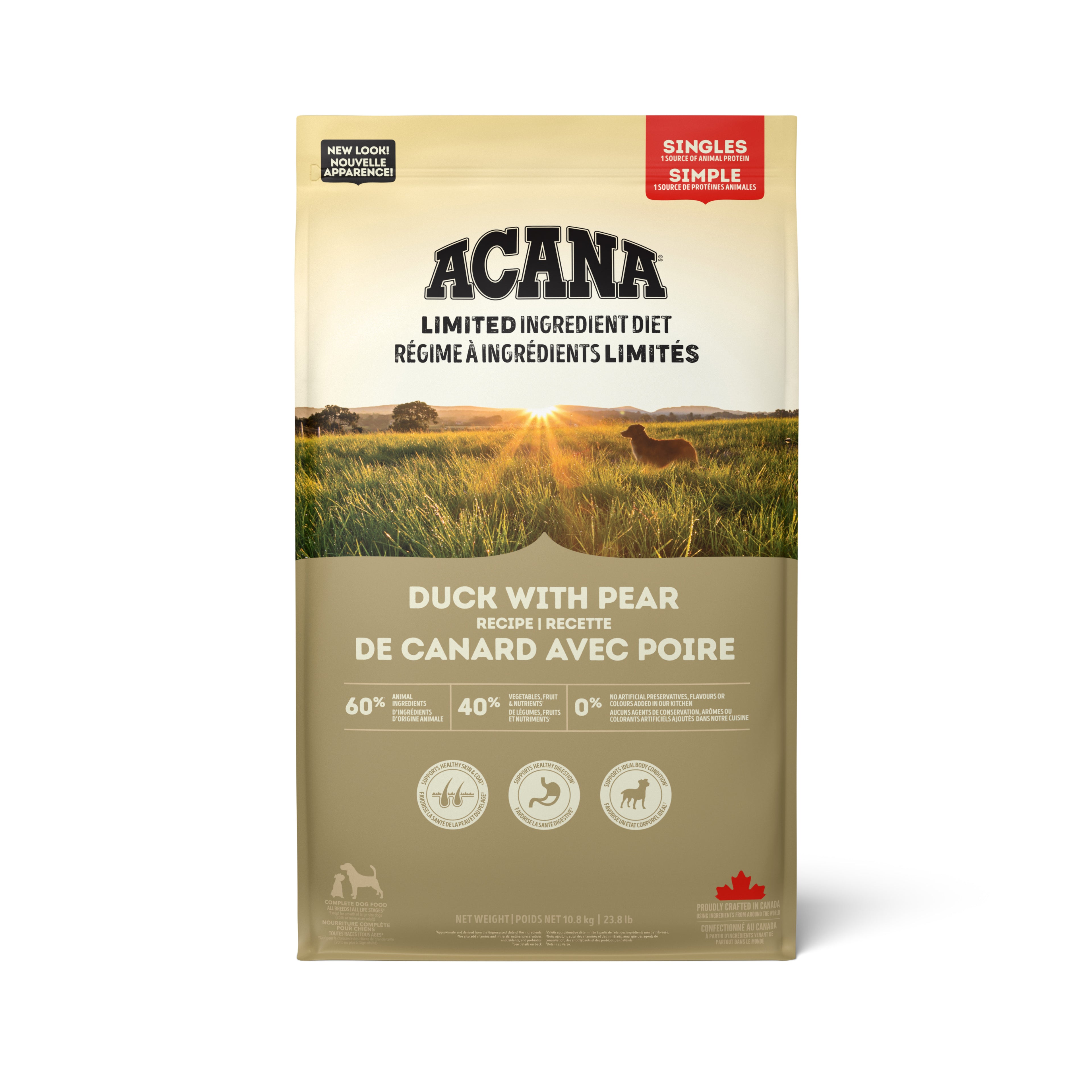 ACANA SINGLES Chien Canard & Poire 10.8kg
